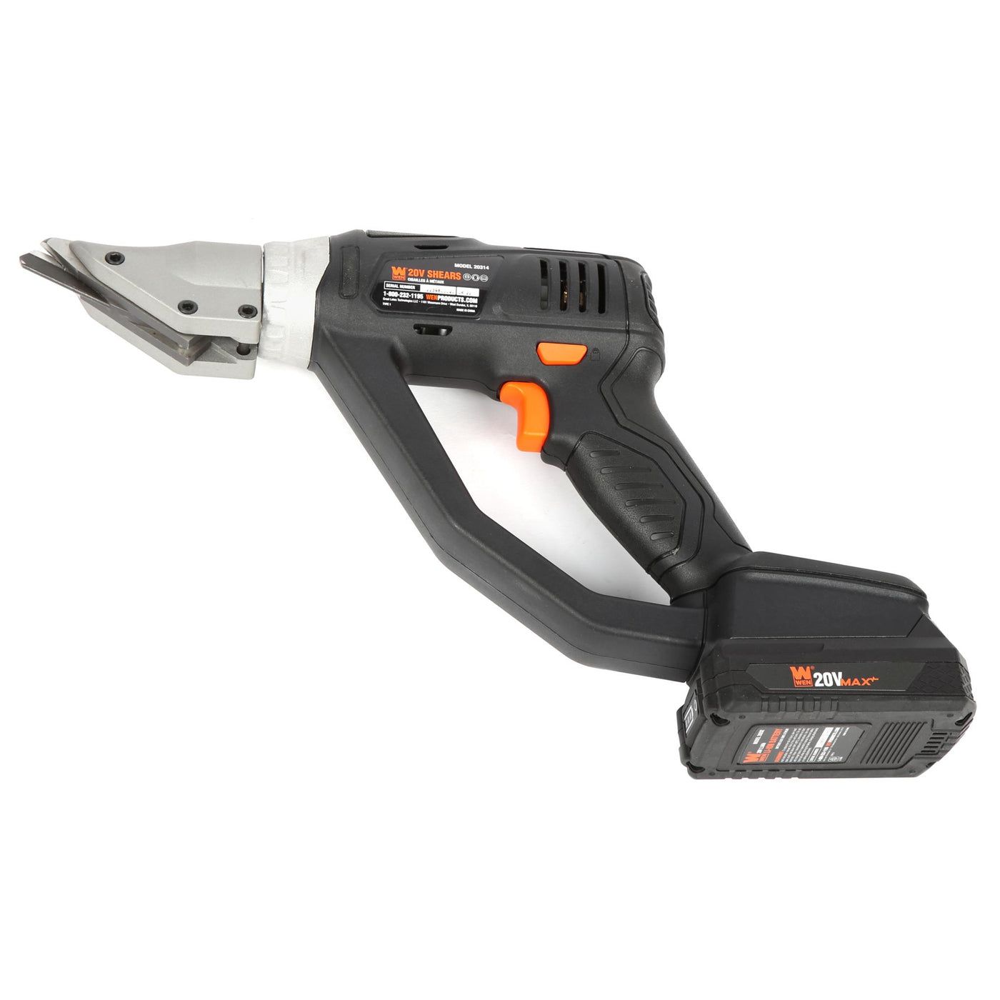 Cordless Sheet Metal Shear - Compatible With DeWalt 20V, 18GA Capacity, 360° Pivoting Head