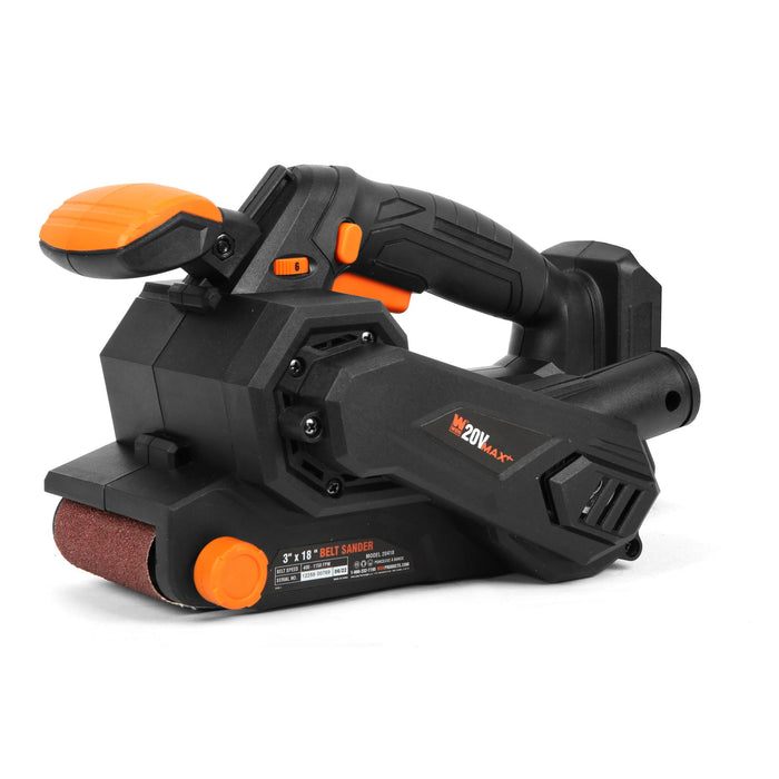 WEN 20418BT 20V Max Cordless Belt Sander, Variable Speed, Handheld and Portable (Tool Only - Battery Not Included)