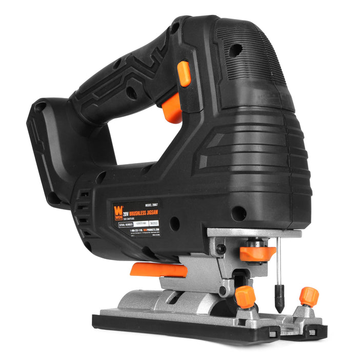 WEN 20661 20V Max Cordless Jigsaw with 2.0 Ah Lithium Ion Battery