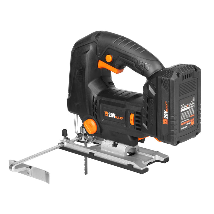 WEN 20661 20V Max Cordless Jigsaw with 2.0 Ah Lithium Ion Battery