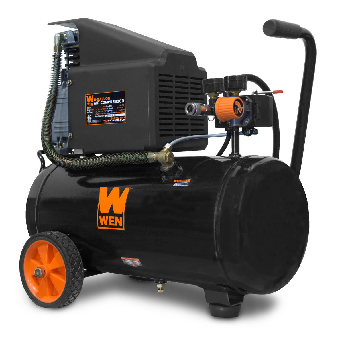 WEN 2287 6-Gallon Oil-Lubricated Portable Horizontal Air Compressor — WEN  Products