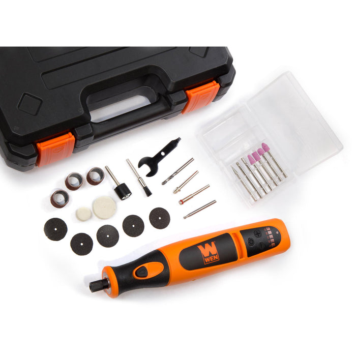 WEN 23072 Variable Speed Lithium-Ion Cordless Rotary Tool Kit with