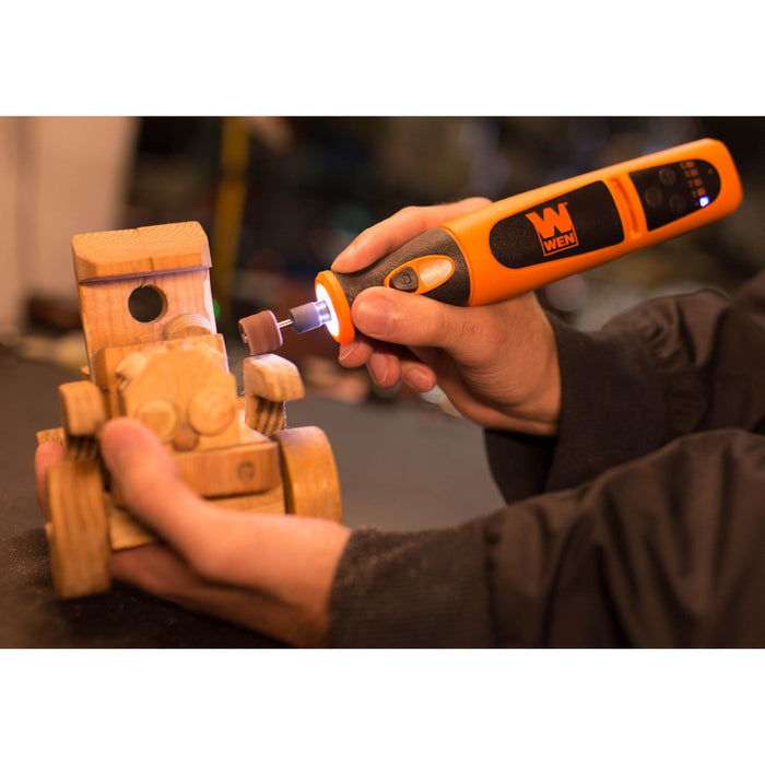 WEN 23072 Variable Speed Lithium-Ion Cordless Rotary Tool Kit with
