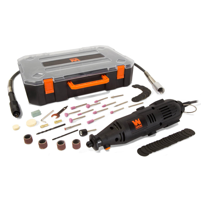 WEN 23103 1 Amp Variable Speed Rotary Tool with 100+ Accessories, Carrying Case and Flex Shaft