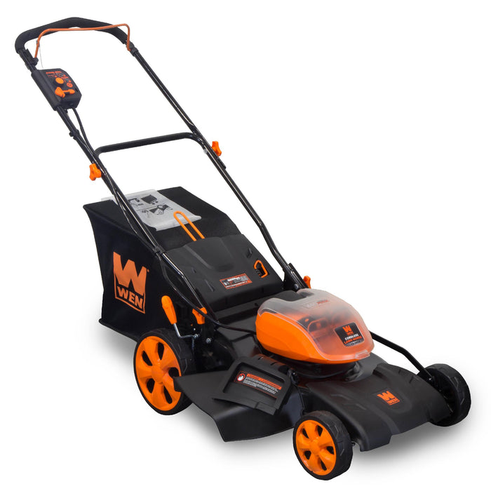 WEN 40439BT 40V Max Lithium Ion 19-Inch Cordless 3-in-1 Lawn Mower with 16-Gallon Bag (Tool Only)