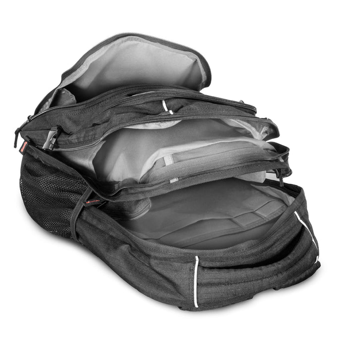 bodypack quarter laptop backpack black WEN 49020 Four-Compartment Heavy Duty Backpack with Laptop Storage — WEN Products