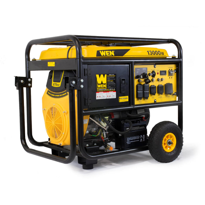 WEN 5613K 13000-Watt Portable Standby Generator with Wheel Kit and Electric Start