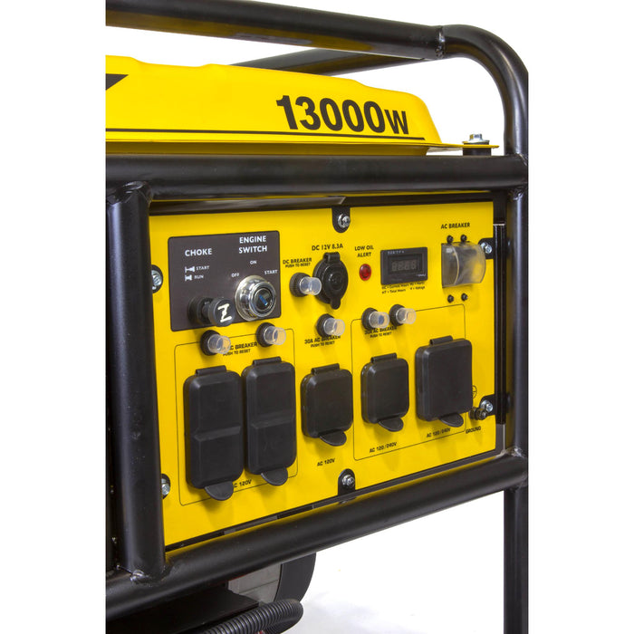 WEN 5613K 13000-Watt Portable Standby Generator with Wheel Kit and Electric Start
