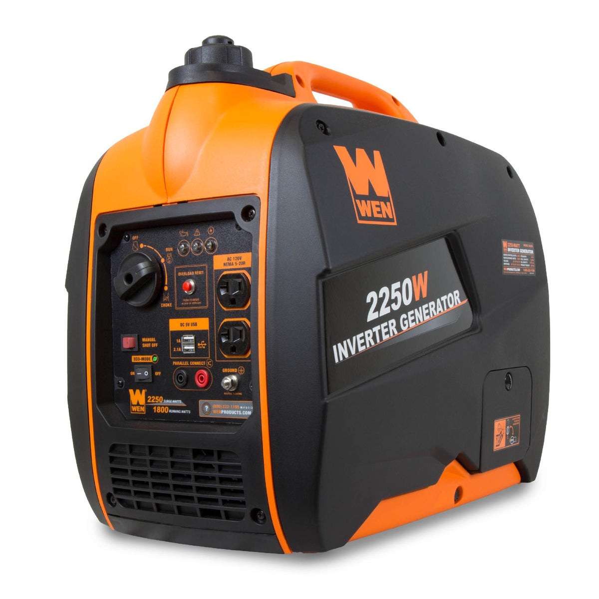 WEN 56225i Super Quiet 2250-Watt Portable Inverter Generator With Fuel ...