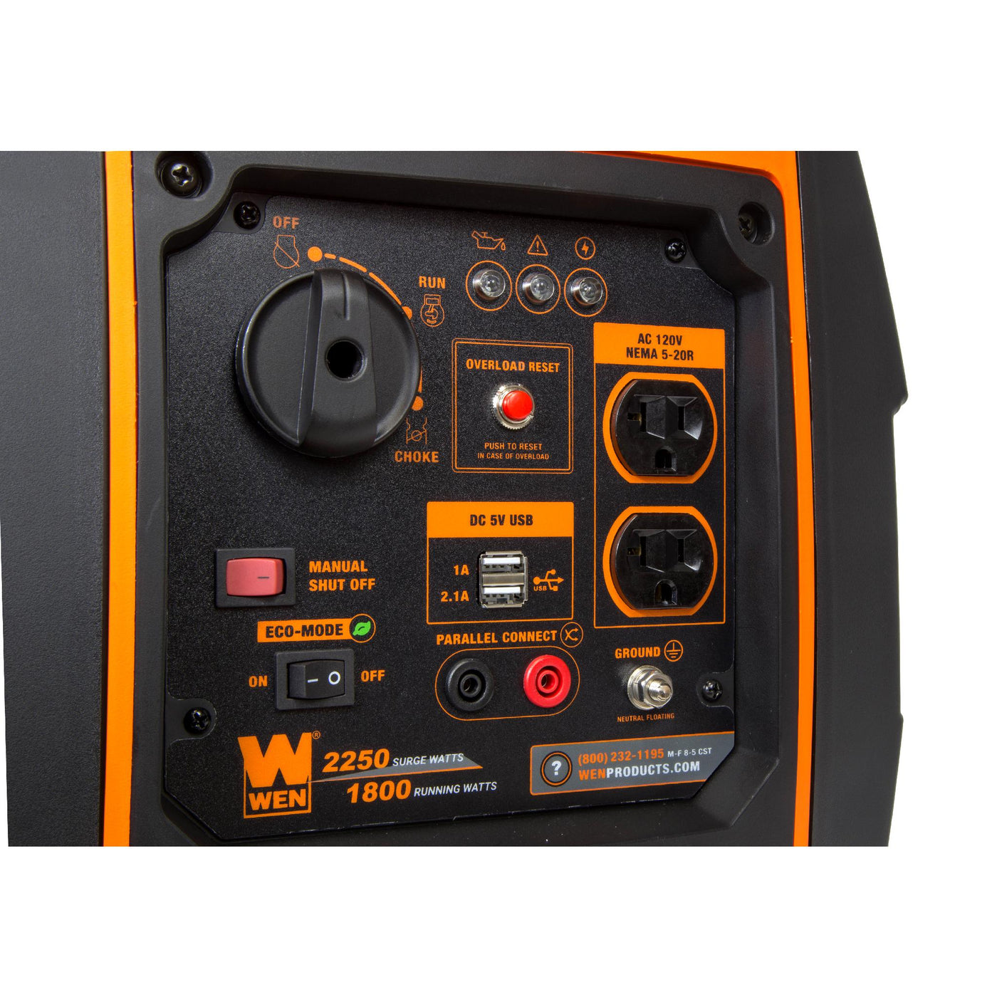 WEN 56225i Super Quiet 2250-Watt Portable Inverter Generator With Fuel ...