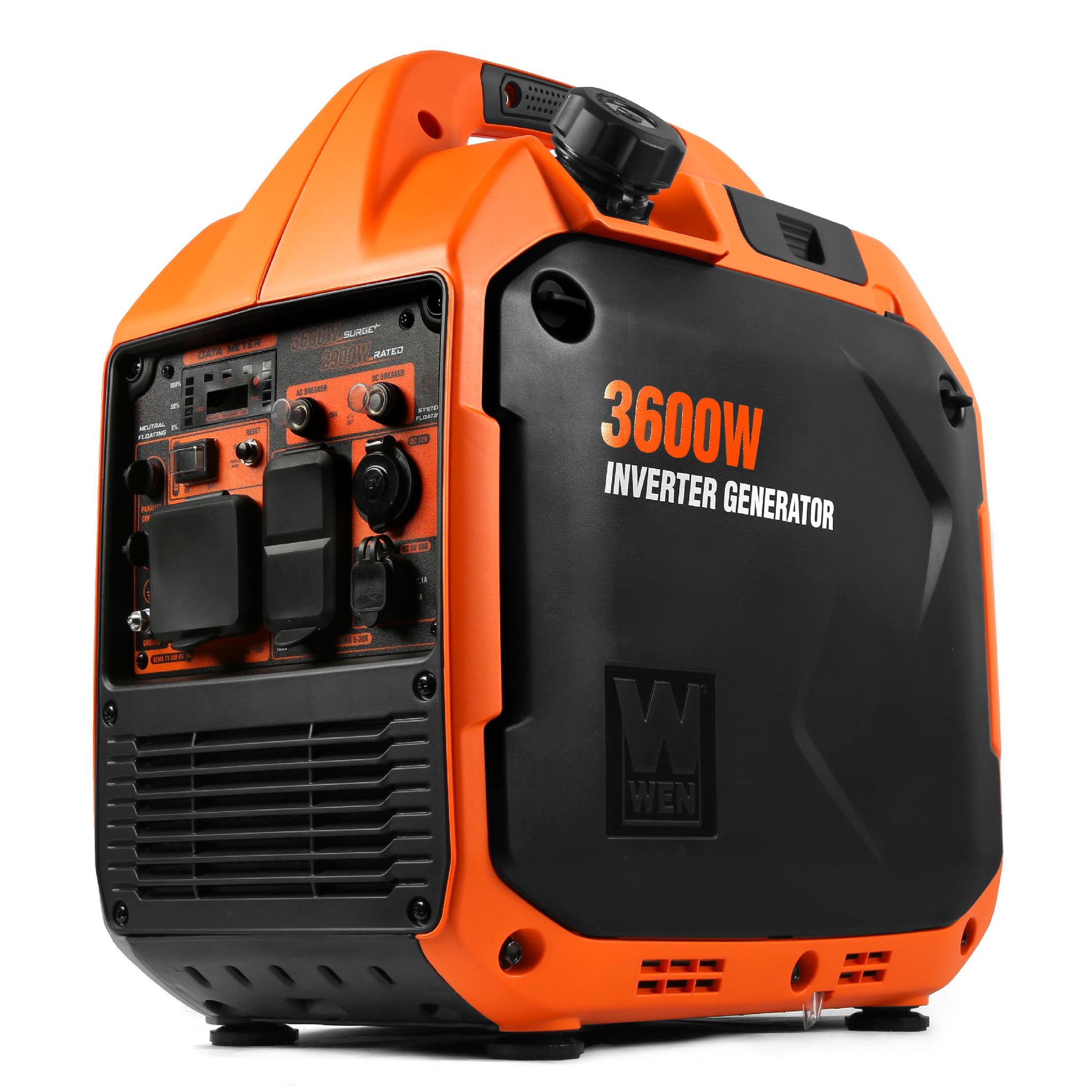 WEN 56360i Quiet and Lightweight 3600-Watt RV-Ready Portable Inverter ...