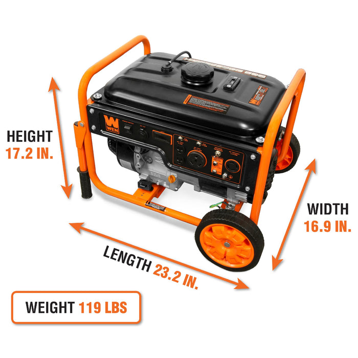 WEN 56500 5000-Watt RV-Ready 120V/240V Portable Generator with Wheel Kit