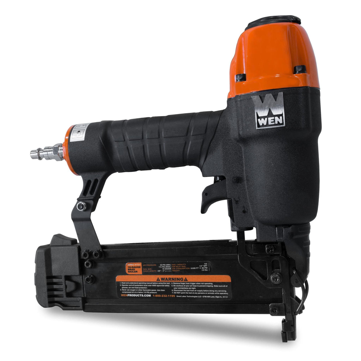 WEN 61722K 18-Gauge 2-in-1 Pneumatic 2-Inch Brad Nailer and 1/4-Inch C —  WEN Products