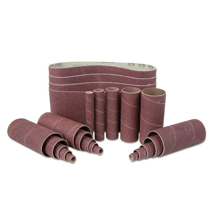 WEN 6523SP80 80-Grit Combination Belt and Sleeve Sandpaper Set, 24 Pack