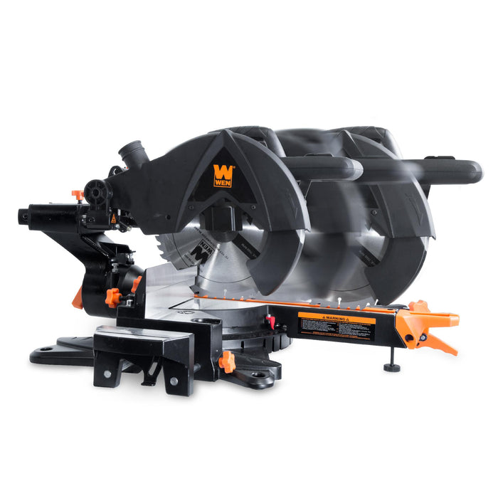 WEN 70730 15A Two-Speed Single Bevel 10-Inch Sliding Compound Miter Saw with Smart Power Technology