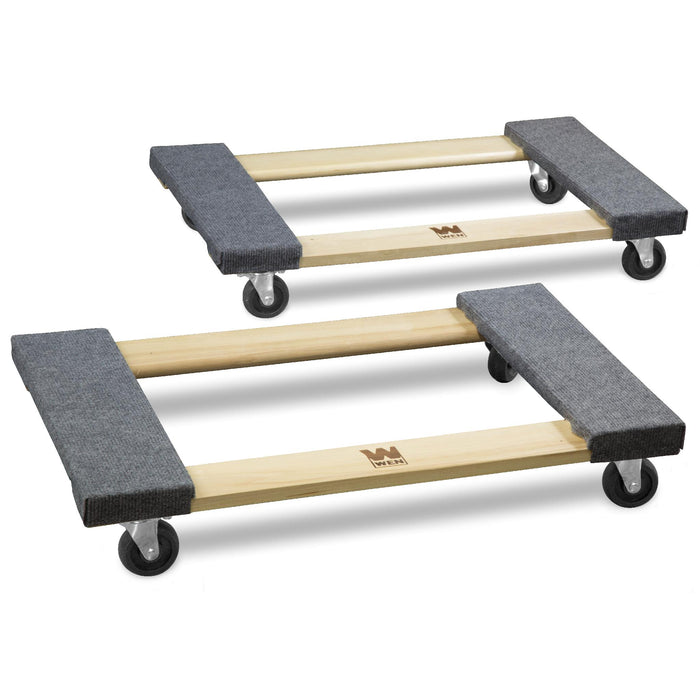 WEN DL1830 1320 lbs. Capacity 18 in. x 30 in. Hardwood Furniture Moving Dolly, Two Pack