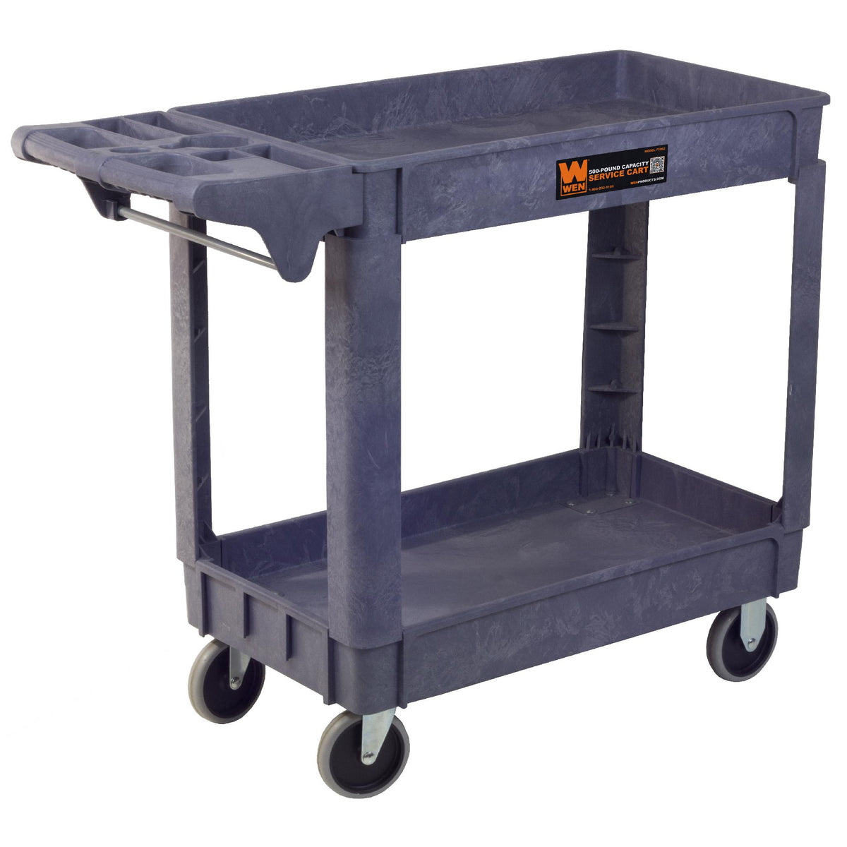 WEN 2 Shelf Polypropylene Service Cart, Gray