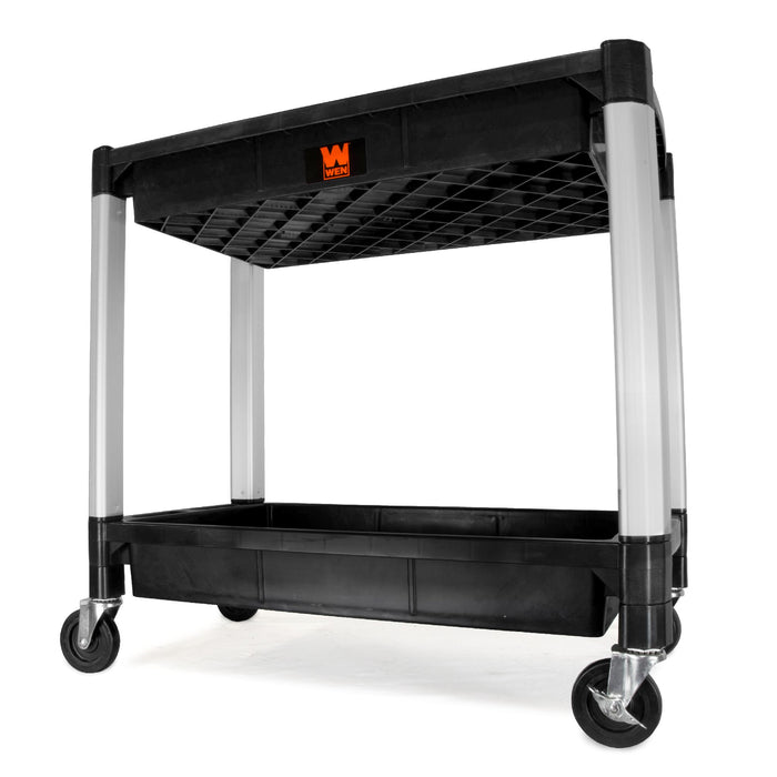WEN 73162 Two-Tray 300-Pound Capacity Double Decker Service and Utility Cart