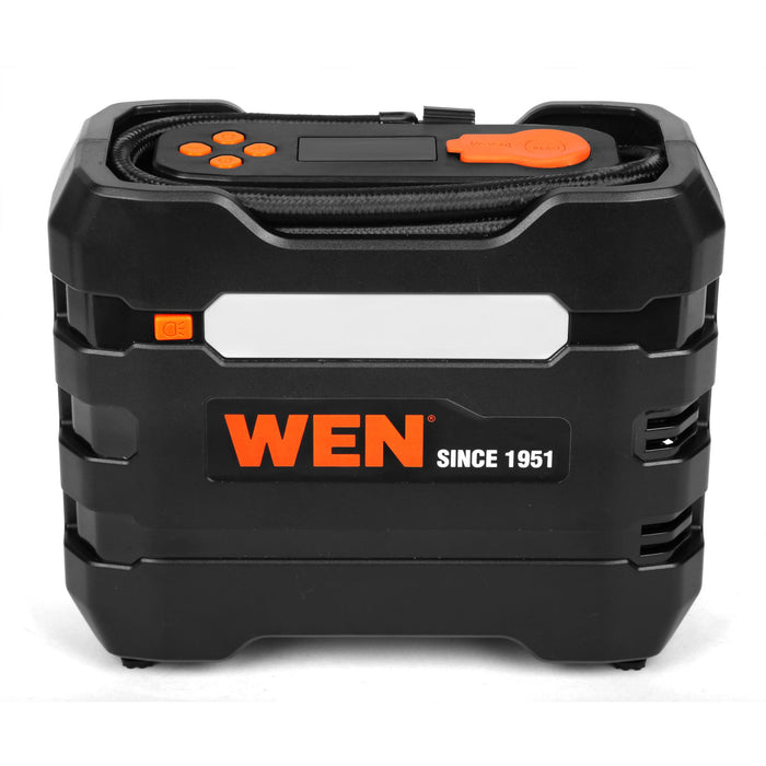 WEN AA2225 12V 90 PSI 0.8 CFM Portable Air Compressor and Tire Inflator with Carrying Case