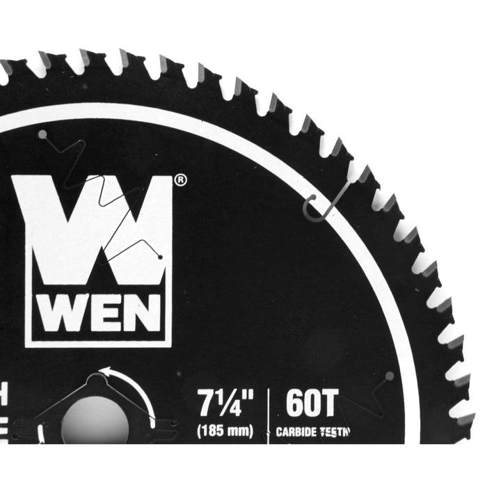 WEN BL0760 7.25-Inch 60-Tooth Carbide-Tipped Professional Ultra Fine-Finish Circular Saw Blade with Cool-Cut Coating