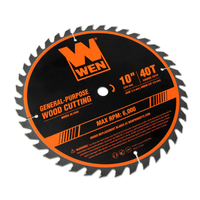 WEN BL1040 10-Inch 40-Tooth Carbide-Tipped Professional