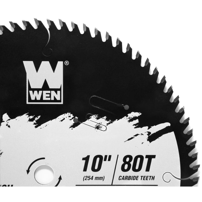 WEN BL1080C Apex 10-Inch 80-Tooth Carbide-Tipped Ultra-Fine-Finish Industrial-Grade Woodworking Saw Blade with Cool-Cut Coating