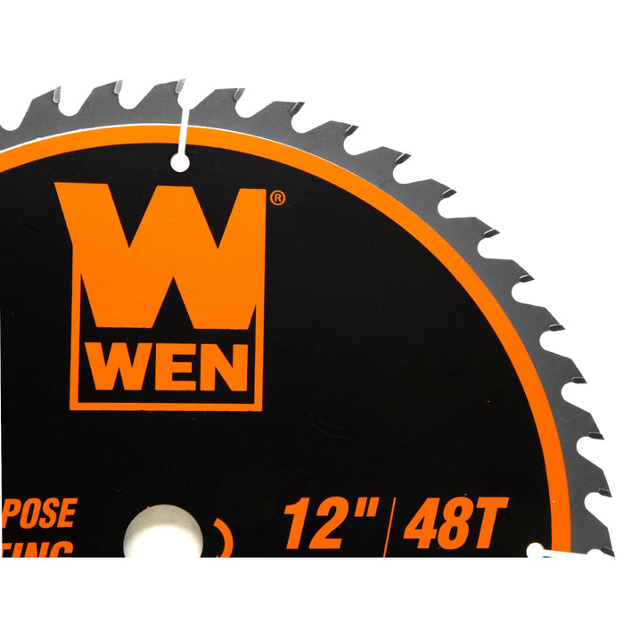 WEN BL1248 12-Inch 48-Tooth Carbide-Tipped Professional Woodworking Saw Blade for Miter Saws and Table Saws