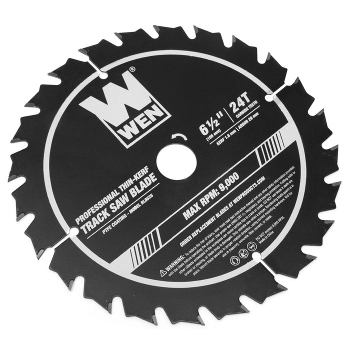 WEN BL6525 6.5-Inch 24-Tooth Carbide-Tipped Thin-Kerf Professional Track Saw Blade with PTFE Coating