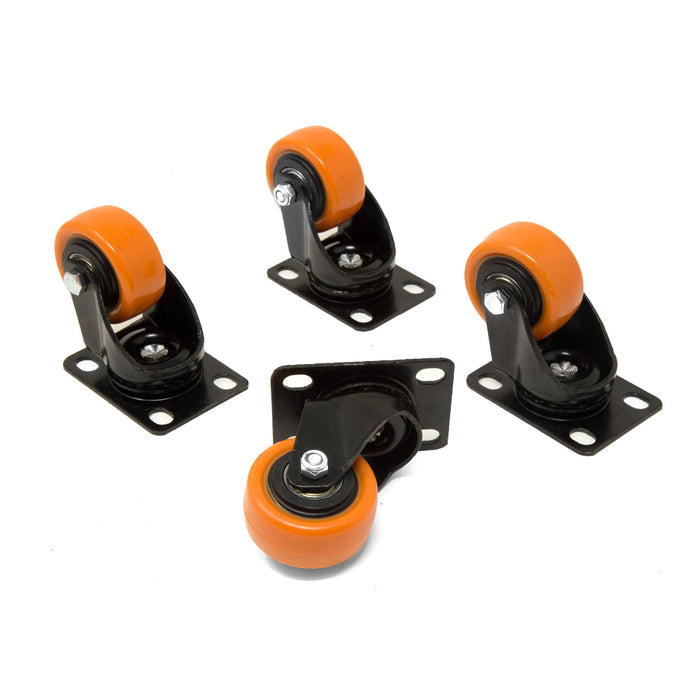 WEN CA1162W 2-Inch 155-Pound Capacity Double-Bearing Polyurethane Swivel Plate Caster (4-Pack)