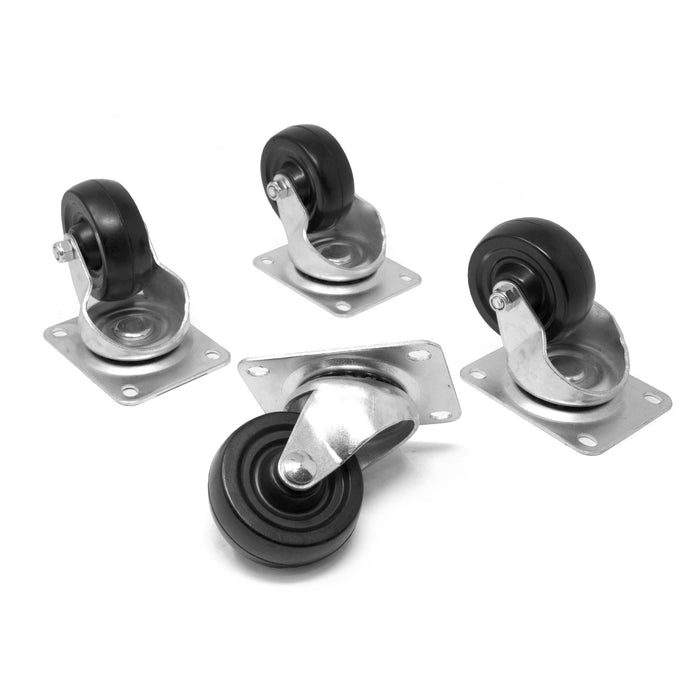 WEN CA2223W 3-Inch 220-Pound Capacity Single-Bearing Rubber Swivel Plate Caster (4-Pack)