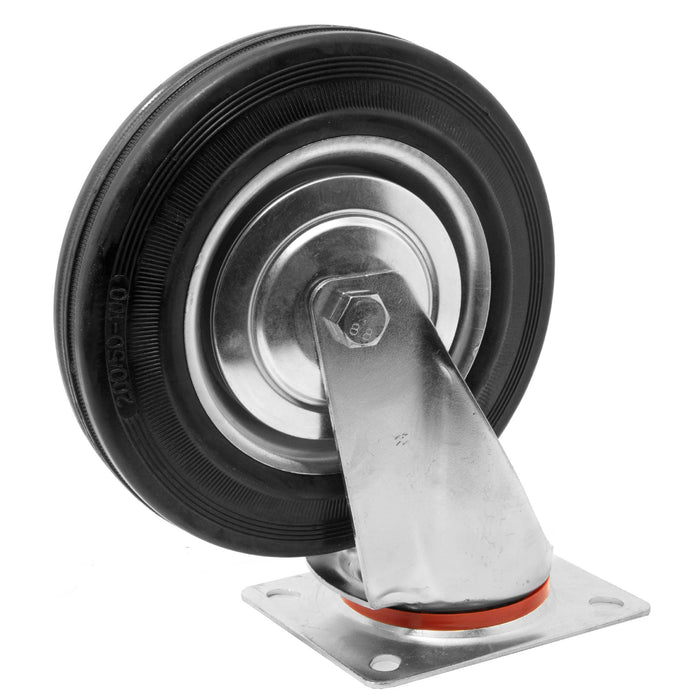 WEN CA5448W 8-Inch 440-Pound Capacity Roller-Bearing Rubber Swivel Plate Caster