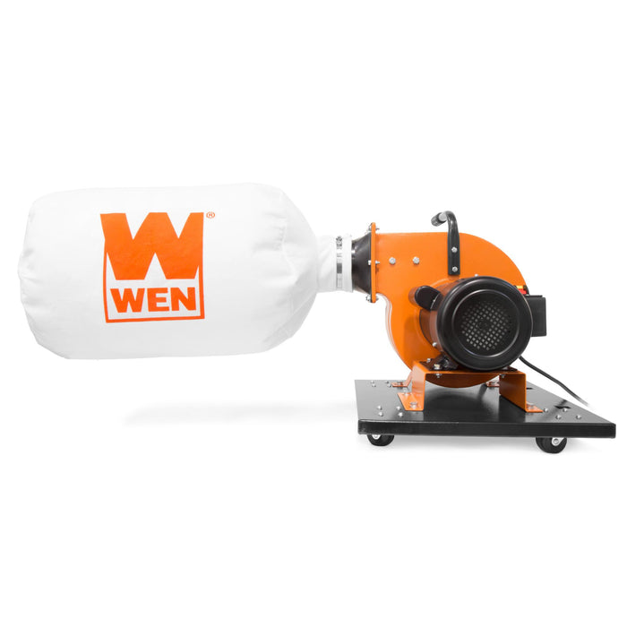 WEN DC3474 7.4-Amp Rolling Dust Collector with Induction Motor, 15-Gallon Bag and Optional Wall Mount