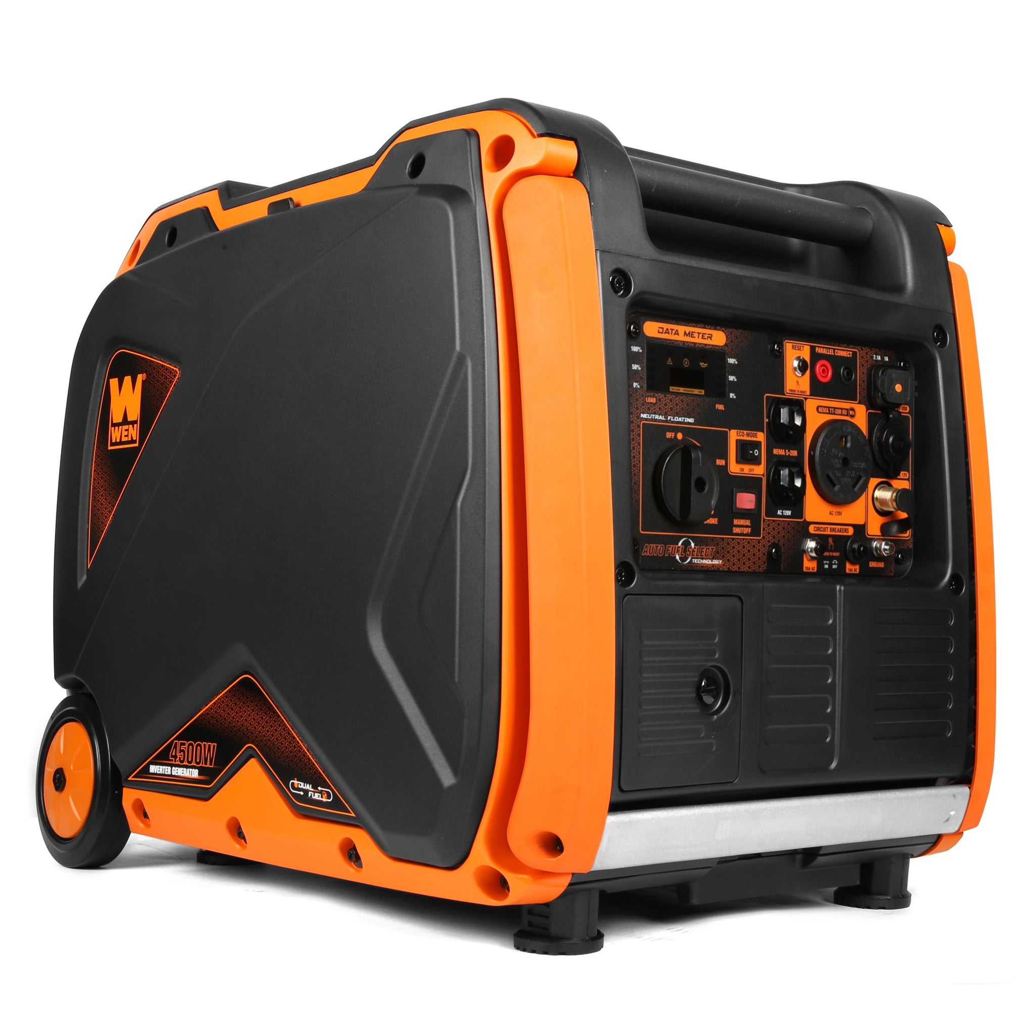 WEN DF450i Super Quiet 4500-Watt Dual Fuel RV-Ready Portable Inverter ...
