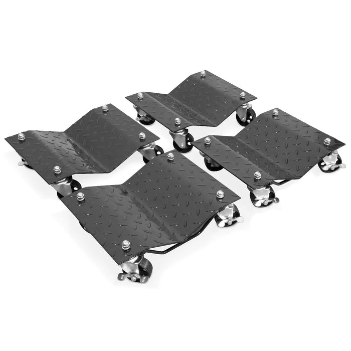 WEN DL6004 6000-Pound Capacity Vehicle Dollies with Brakes, Four Pack