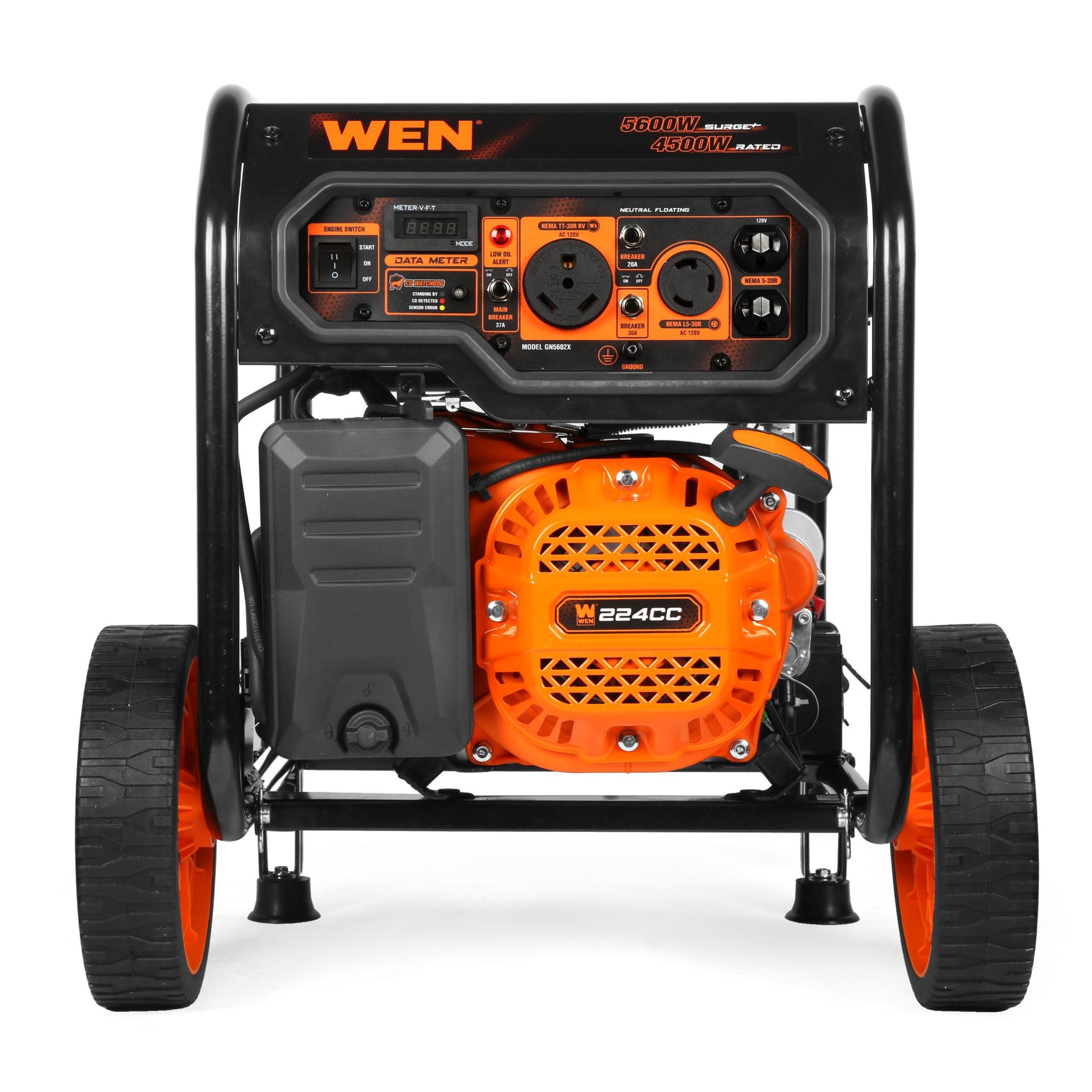 WEN GN5602X 5600-Watt Portable Generator, Electric Start, 224cc, Trans ...