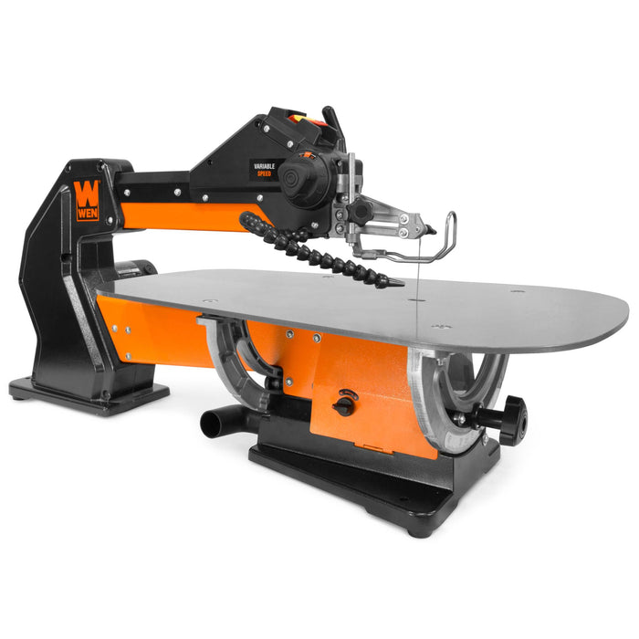 WEN LL2156 21-Inch 1.6-Amp Variable Speed Parallel Arm Scroll Saw with Extra-Large Dual-Bevel Steel Table