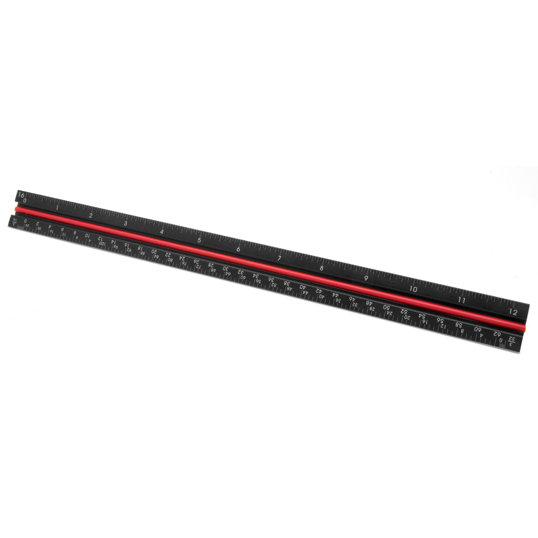 WEN ME333R 12-Inch Aluminum Triangular Architect Ruler with Laser-Etch ...