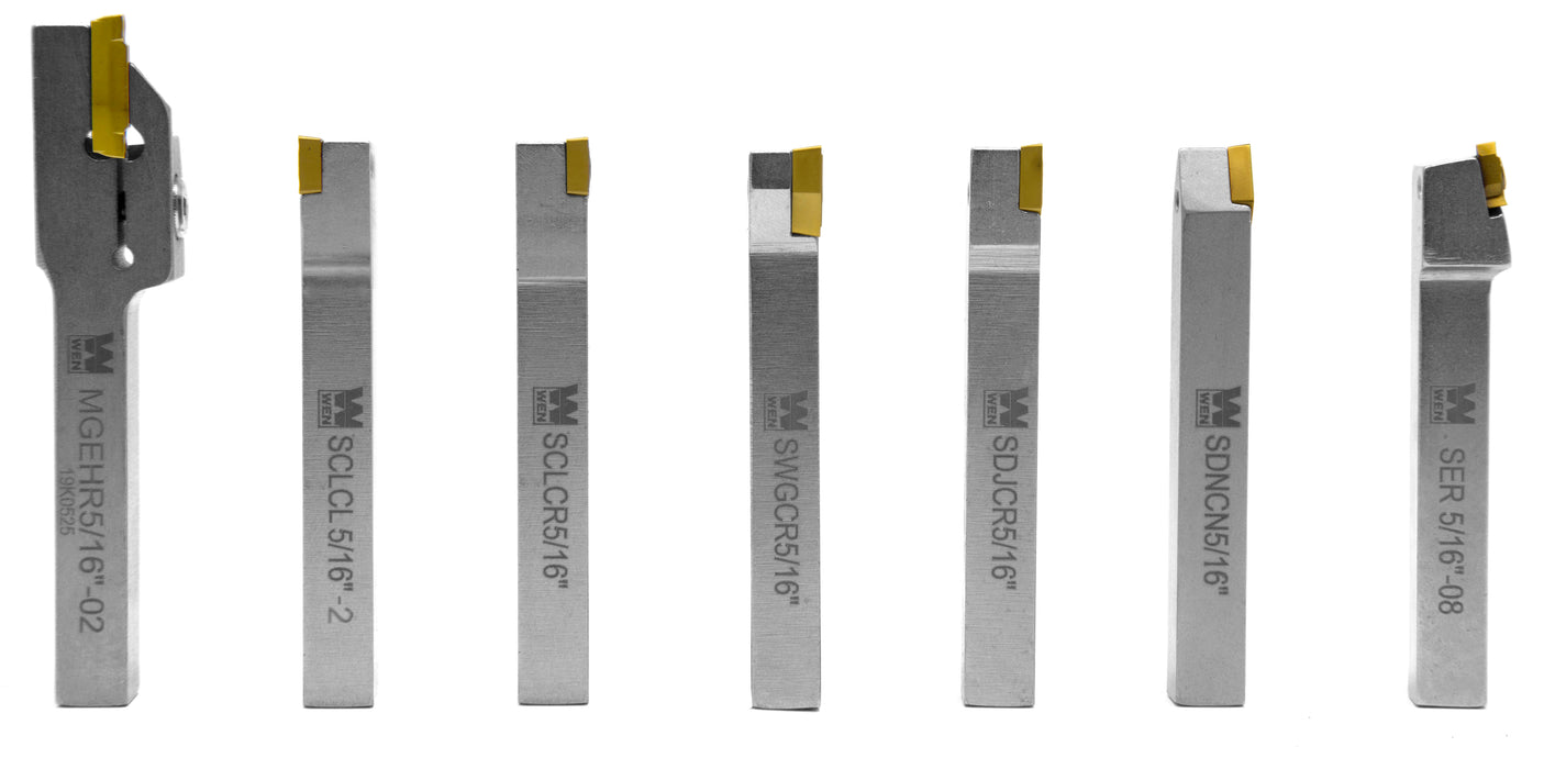 thumbnail image 2 of 5/16" 5-Piece Indexable Carbide Insert Lathe Tool Set - C6 Chipbreaker Turning Bits With Case 2 of 11