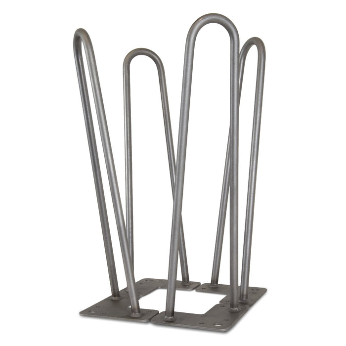 WEN TL16S 16-Inch Mid-Century Modern Raw Steel Hairpin Table Legs, 1/2" Diameter, Set of 4