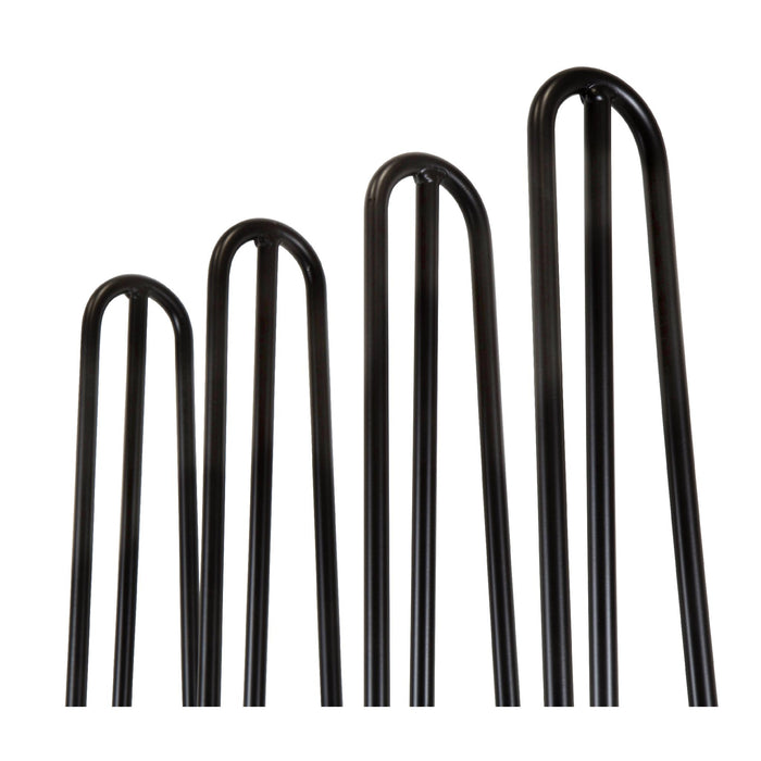 WEN TL28B 28-Inch Mid-Century Modern Satin Black Hairpin Table Legs, 1/2" Diameter, Set of 4