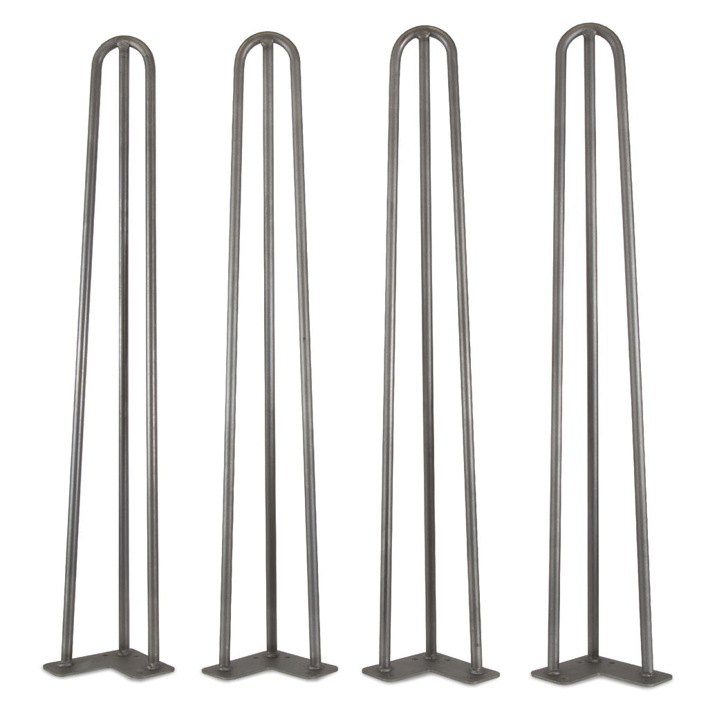 WEN TL28S 28-Inch Mid-Century Modern Raw Steel Hairpin Table Legs, 1/2