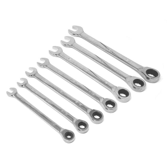 WEN WR131A 13-Piece Professional-Grade Ratcheting SAE Combination Wrench Set with Storage Rack